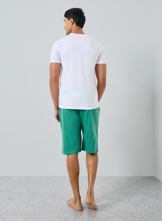 Styli Men Cotton Printed T-Shirt and Shorts Set - Image 4